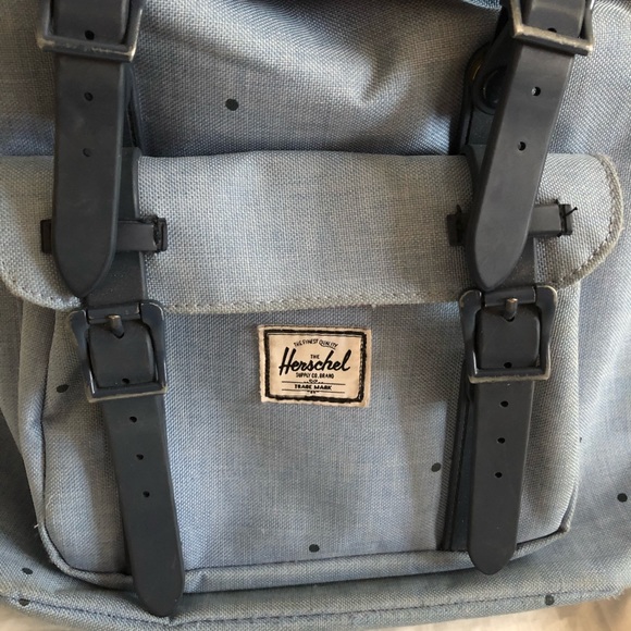 HERSCHEL SUPPLY CO BLUE POLKA DOTS BACKPACK - Picture 5 of 16